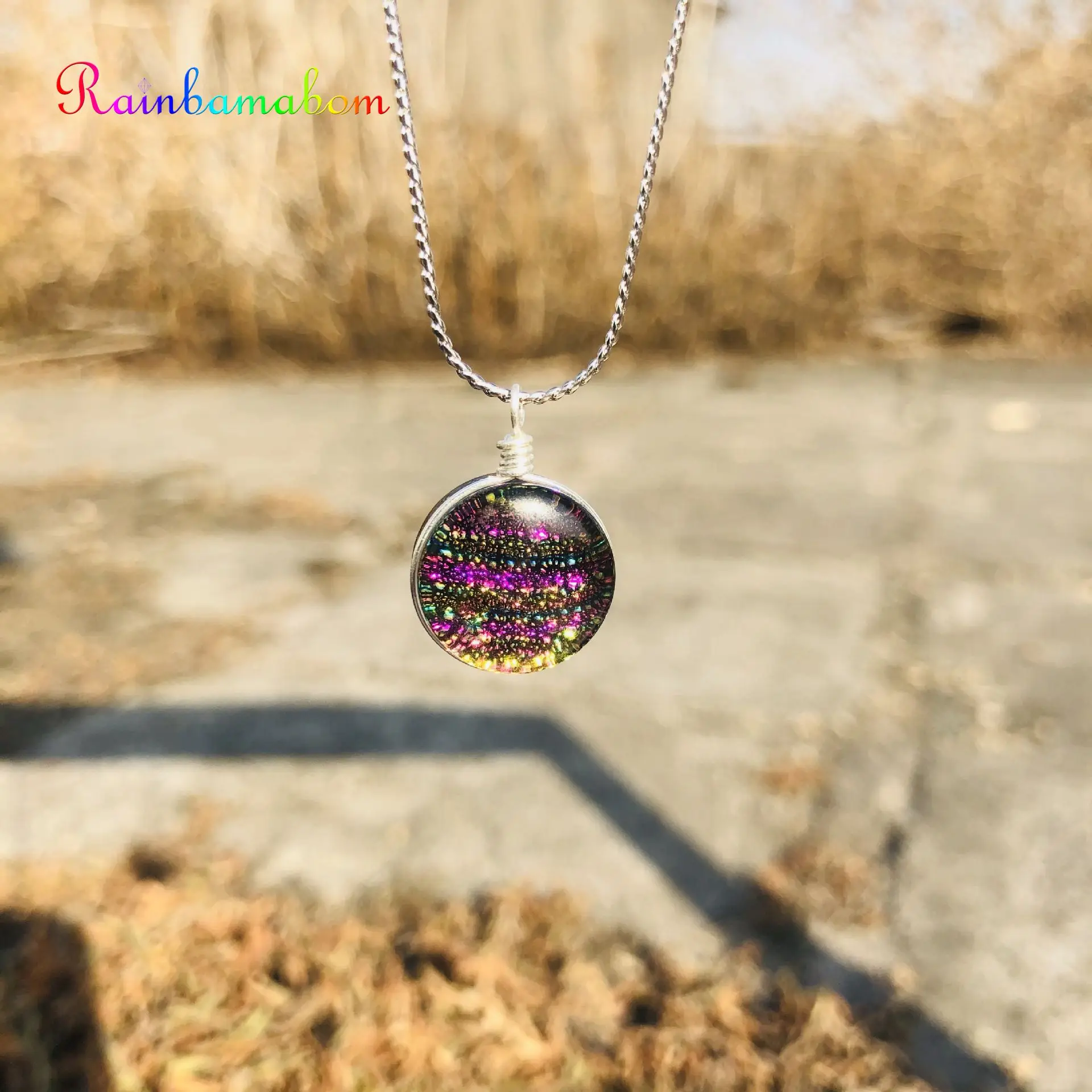 Rainbamabom 925 Solid Sterling Silver Tourmaline Gemstone Wedding Engagement Pendent Necklace Fine Jewelry Gift Wholesale 48 + 8 | Украшения