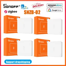 SONOFF – capteur d'humidité et de température ZigBee, pour maison intelligente, contrôle en temps réel avec application eWeLink, fonctionne avec ZBBridge, Alexa et Google Home