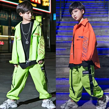 

Children Jazz Kids Hip Hop Dancing Costumes Boys And Girls Street Dance Sweatshirt Catwalk Show Performance Stage Costumes VO130