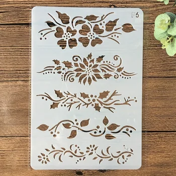 

26*17cm Flower Leaves Line DIY Layering Stencils Wall Painting Scrapbook Coloring Embossing Album Decorative Card Template