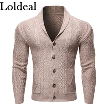 Loldeal Solid Color Long-sleeved Sweater Fashion Casual Lapel Button Cardigan Mixed Cotton Comfortable Knitting Loldeal Solid Color Long-sleeved Sweater Fashion Casual Lapel Button Cardigan Mixed Cotton Comfortable Knitting
