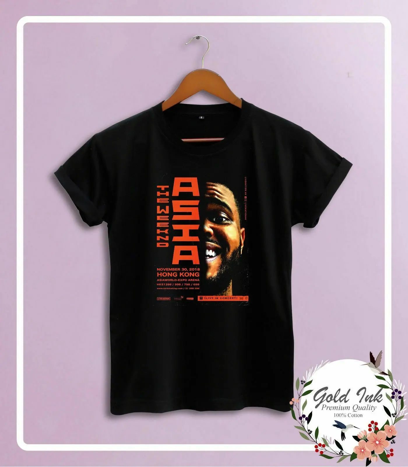 

THE WEEKND LIVE IN CONCERT HONGKONG THE WEEKND ASIA S-XXL asia SIZE T-SHIRT Fashion Men T Shirt Free Shipping top tee
