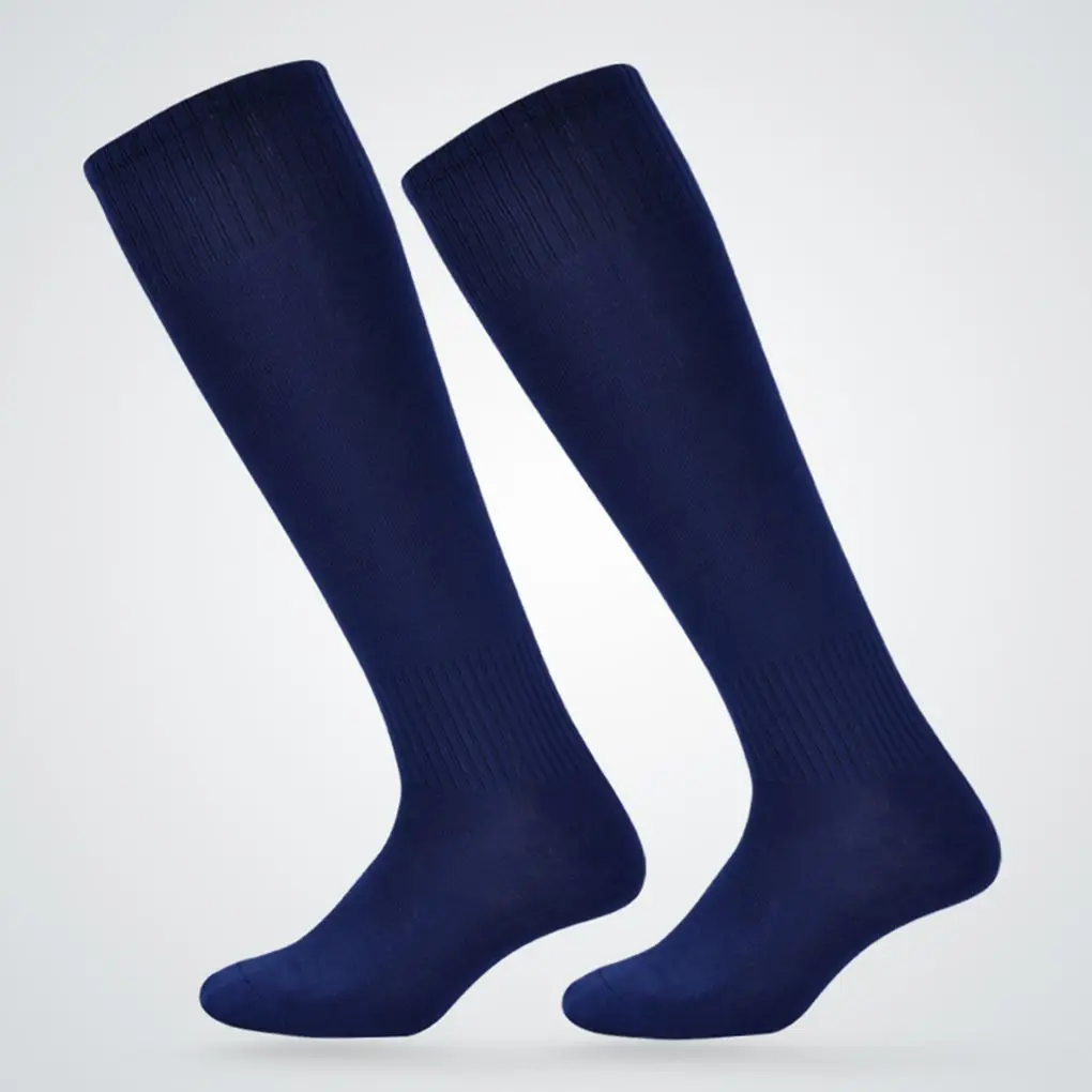 Детские однотонные длинные носки для мальчиков хлопковые тонкие футбольные носки выше колена из полиэстера теплые гетры на осень и зиму, размеры 23,5x44 см