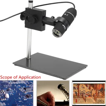

ZEAST 1600X 8 LED USB Digital Microscope Magnifier Video Camera With Adjustable Stand Digital Zoom 6X Dynamic frames 30f/s Black