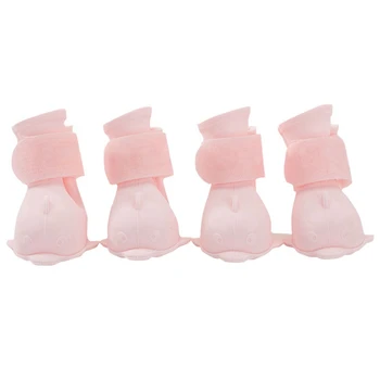 

4Pcs/set Pet Dog Rain Shoes Dog Booties Rubber Portable Anti Slip Waterproof Dog Cat Rain Shoes Autumn And Winter S/M/L