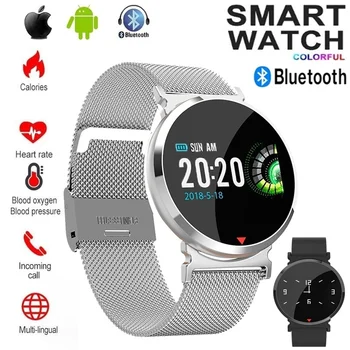 

2020 Smart Watch Blood Pressure Heart Rate Monitor Information Sharing Wristband Female Men Waterproof Smart Watch IOS Android