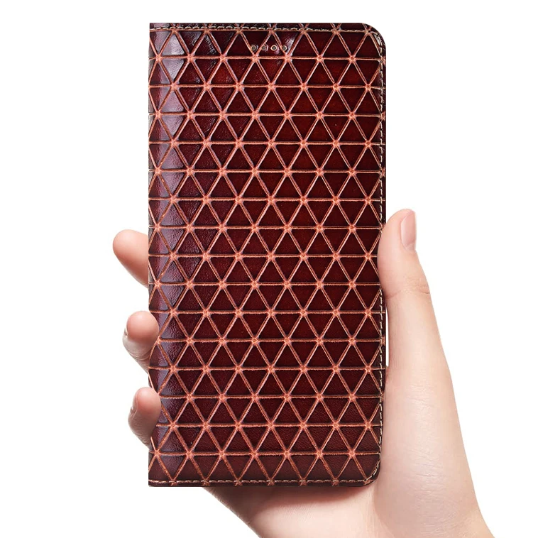 Чехол из натуральной кожи с текстурой сетки для Xiaomi Redmi Note 3 3S 3X 4 4A 4X 5 5A 6 6A 7 7A 8 9 8A 8T