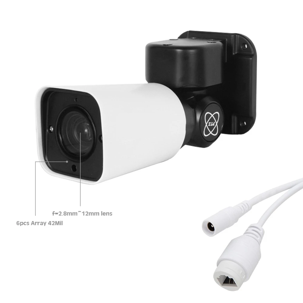 4MP Waterproof IP POE Surveillance CCTV Camera Pan Tilt 4xZoom 2.8-12MM Motorized Motion Detection ONVIF Home Security Camera