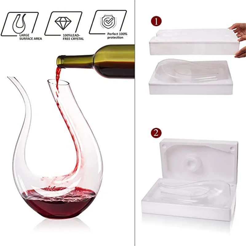 1500ml U Forma Decanter Vinho Clear Leadfree