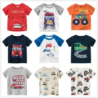 Baby Boys Clothes T-Shirts for 1 2 3 4 5 6 7 8 Years 100% Cotton Short Sleeve Car Bus Fire Truck Cartoon  Kids Summer Clothing 1