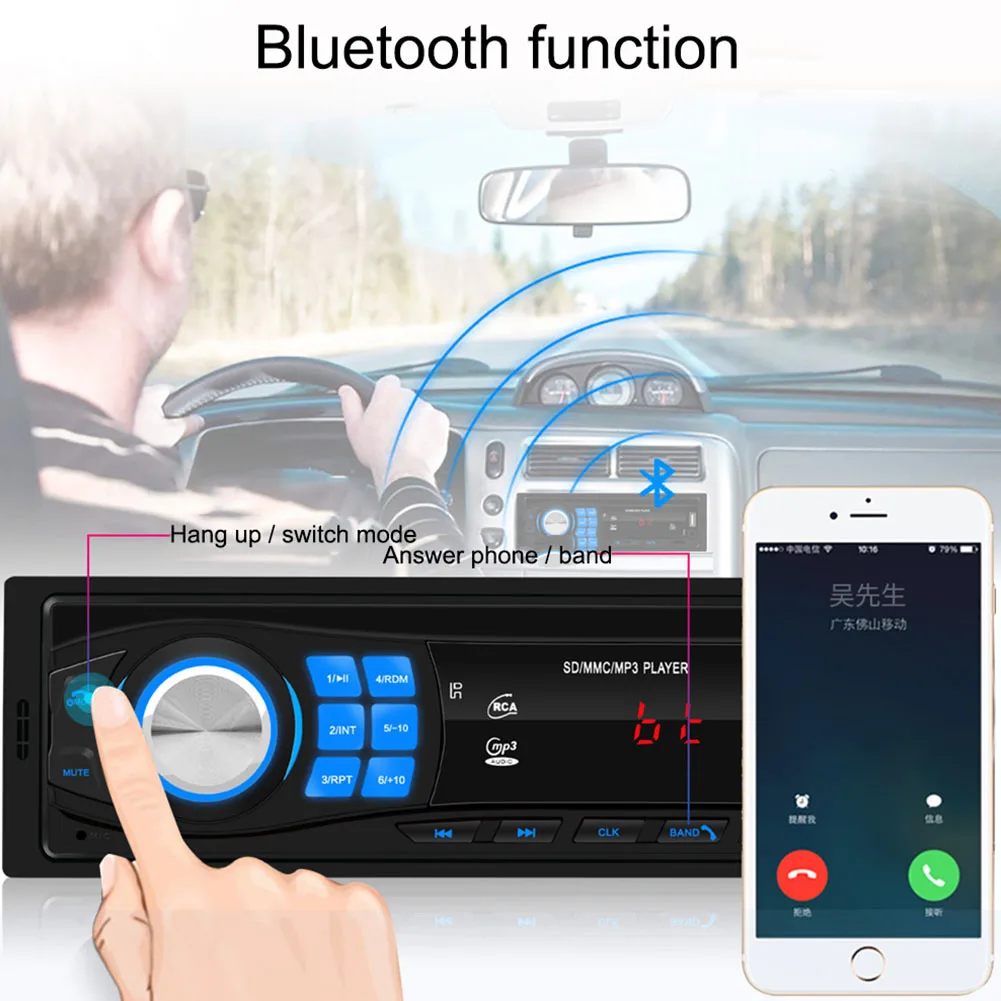 Bluetooth Авторадио автомобильный стерео радио FM Aux вход приемник 12 В в-тире 1 din автомобильный MP3 мультимедийный плеер SD USB MP3 Автомагнитола
