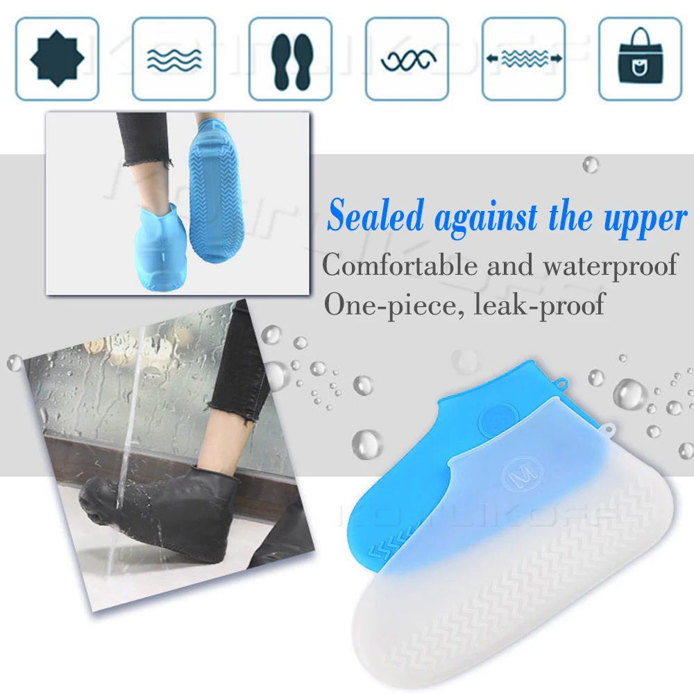 Shoe Covers Silicone Reusable Waterproof Rainproof Non-slip Washable Unisex