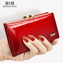 HH portefeuille en cuir véritable pour femmes, petite pochette courte, porte-monnaie de luxe