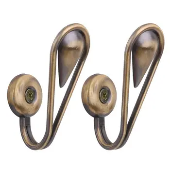 

1 pair of Tear Shape Vintage Alloy Curtain Holdbacks Tieback Hooks(Bronze)