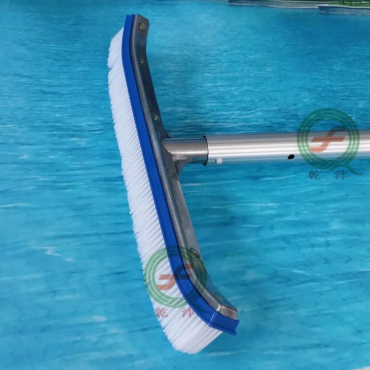 

Manufacturers Direct Selling Pool Cleaning Pool Brush 18-Inch Aluminum Handle Glue Brush with Aluminum Alloy Expansion Link Pool