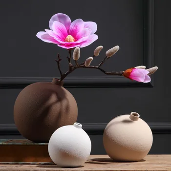 

CREATIVE CERAMIC VASE ROUND ARTWORK HOME DECORATION FLORAL BOTTLE FLOWER ARRANGEMENT LIVING ROOM TABLE CERAMIC CRAFTS