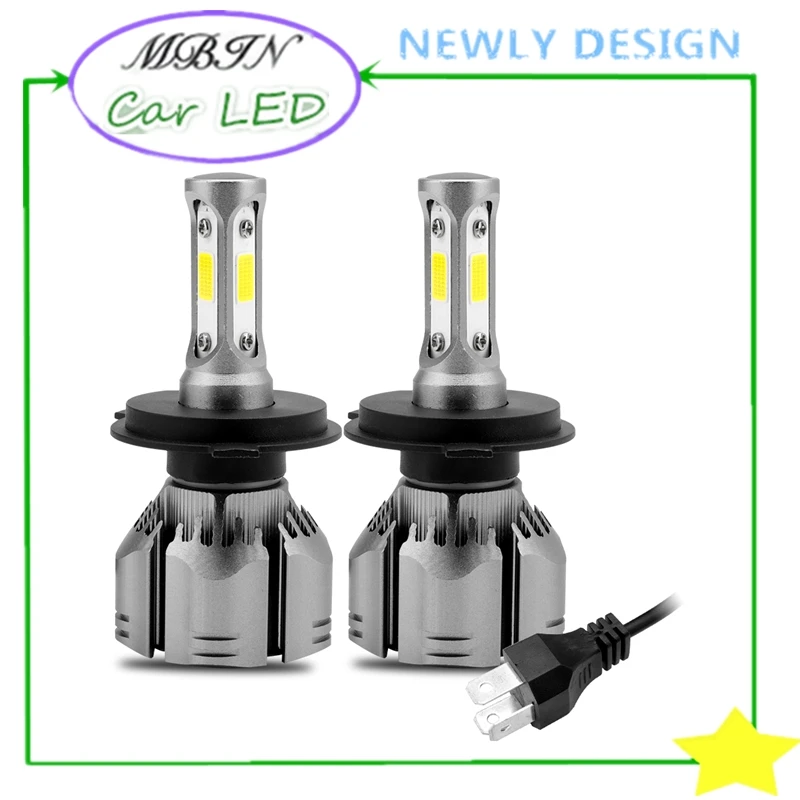 

HI/lo beam H4 Dual beam COB universal vehicle driving lamp front fog bulb 150W R11 12000LM 72W led headlight kit waterproof