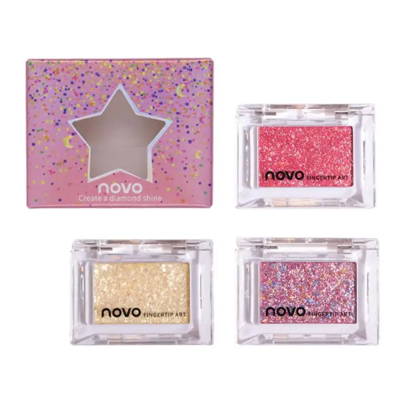 NOVO одноцветная блестящая палитра теней для век с блестками макияжа Galaxy Shimmer яркая
