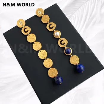 

2019 Jewelry Korea Personality Round Long Tassel Earrings for Women Wedding Long Brand Earrings Jewelry Gift
