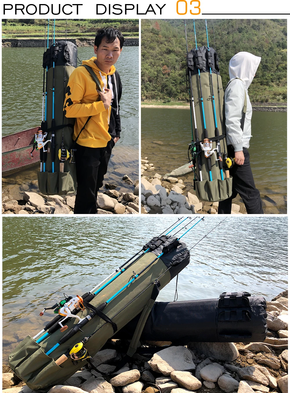 Portable Multifunction Nylon Fishing Bag Rod Tackle Tools Storage