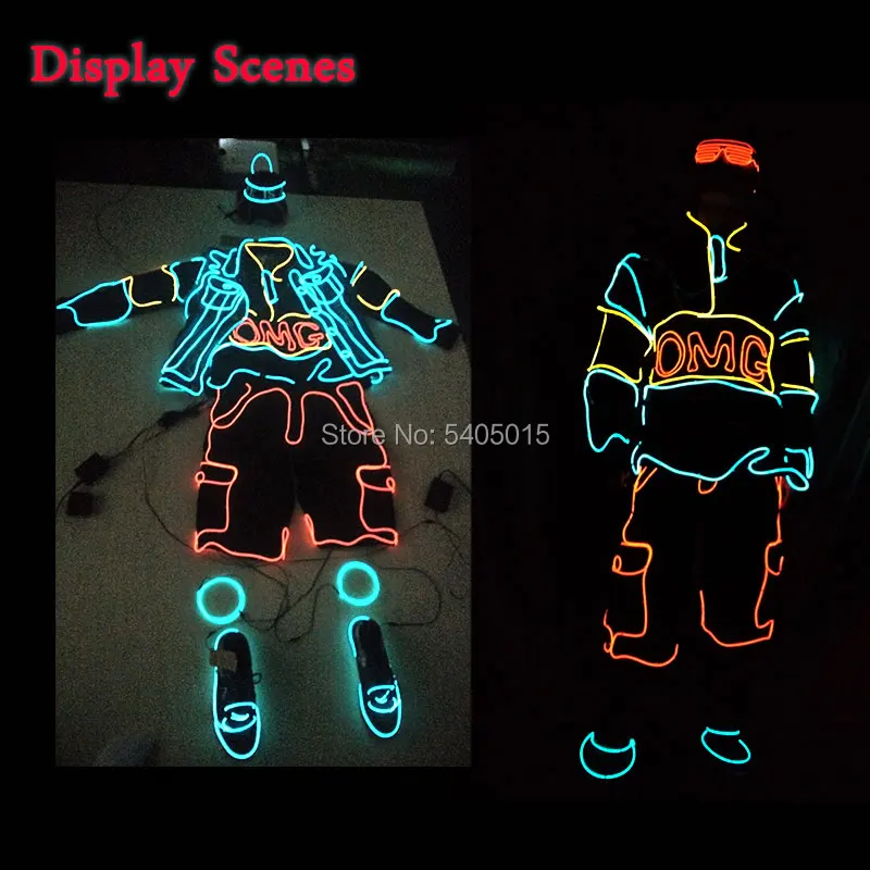 

Free Shipping Fancy Accessory Neon Led Strip Teddy Boy Fashion Costume Masquerade Cosplay Supplies For Holiday DIY Decoration