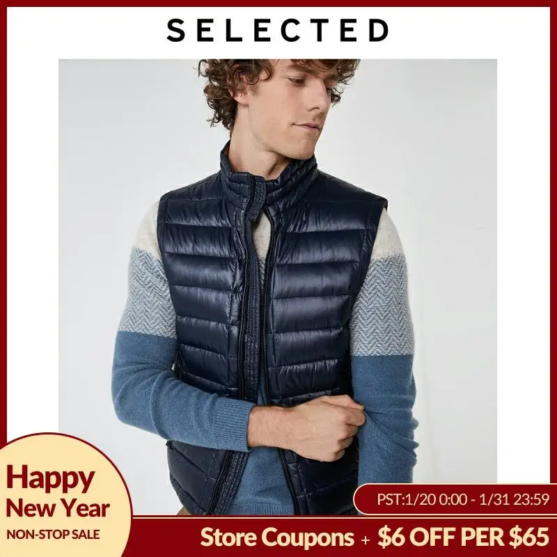 

SELECTED Men's Light-weight Business-casual Duck Down Waistcoat S|419352502