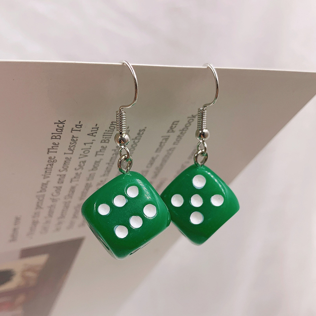 3D Dice Pendant   Drop Earrings for Girls Women Children Birthday Gift Lovely Jewelry