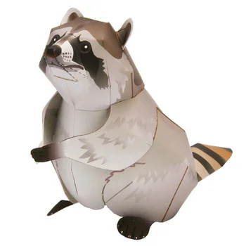 

Raccoon Procyon Lotor Folding Cutting Mini Cute 3D Paper Model Papercraft Pet Animal Figure DIY Kids Adult Craft Toys QD-036