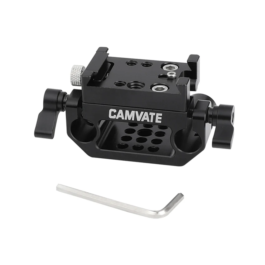 Adaptador de Liberação Base para Kit Rápida com 15mm Camvate Manfrotto Placa Dupla Haste Braçadeira Gaiola Câmera Dslr C2441