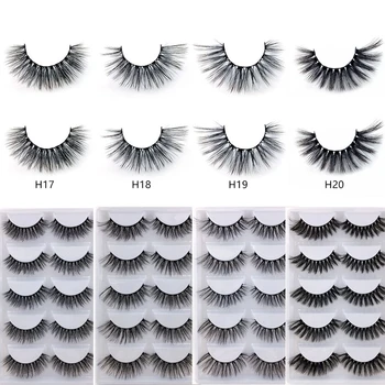 

5 Pairs 3D Mink Eyelash Extension Natural Long Thick Cross False Eyelashes H17