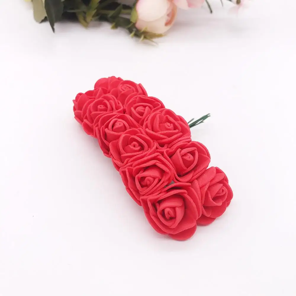 36/72/144 шт. 2 см Декоративные Teddy Bear розы из вспененного полиэтилена, искусственный цветок розы Букет для дома Свадебные украшения DIY ВЕНОК в форме искусственных цветов - Цвет: 1