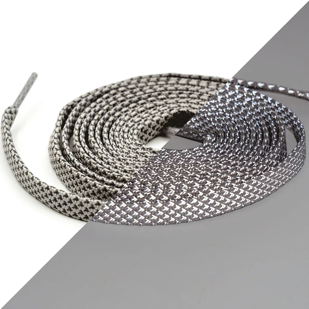 

120cm Luminous Flat Design Elastic Replacement Reflective Double Sided Shoelace Sports Accessories Night Practical Running