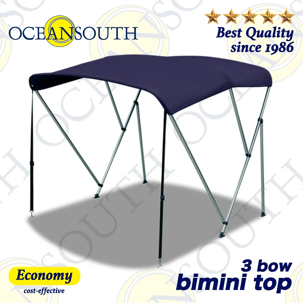 Economy 3 Bow Bimini 1.3m-1.9m 25mm Aluminum Tube Canopy Oceansouth Boat-Cover Poles StorageSock Marine Yacht Boat Accessories