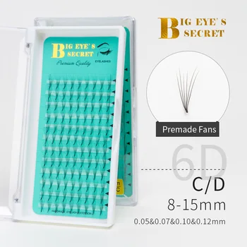 

BES 12 Lines 3D-6D Lashes Russian Volume Lash Tape Middle Short Stem Premade Fans Soft Natural Lash High Quality Cilios Volume