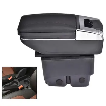 

For Ford Fiesta 2009-2017 Arm Rest Storage Box Armrest Rotatable Central Store Centre Console Box With Cup Holder