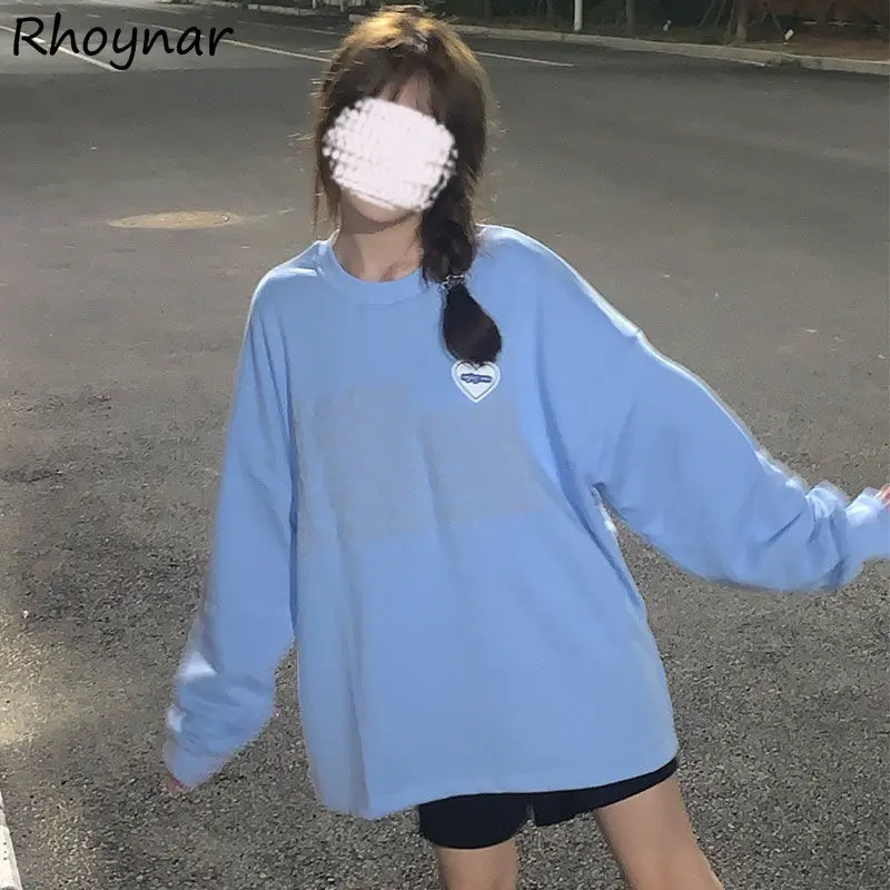 

Sweatshirts Women Autumn Sweet Female All-match Loose Printing Trendy Simple Design Korean Style Soft Chic Fit Casual Daily Teen