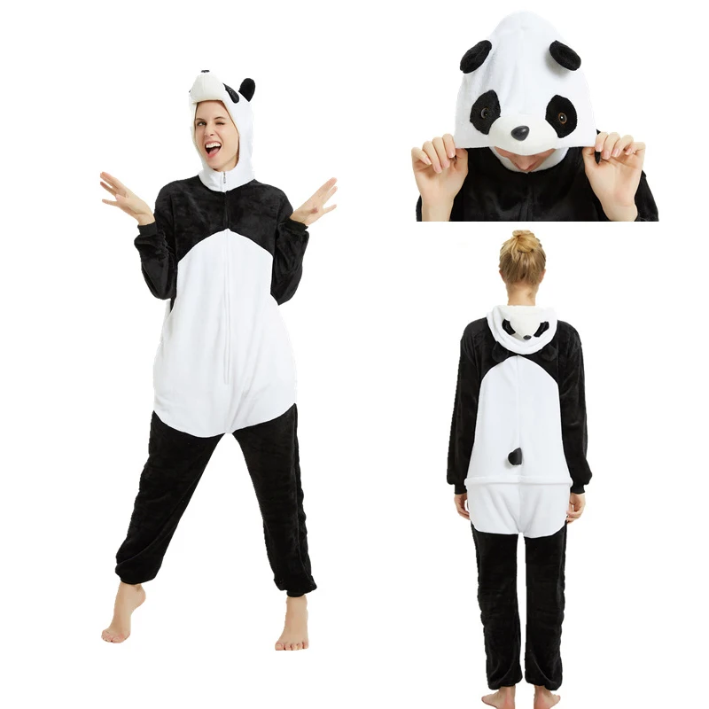 3D Panda Onesie, унисекс, для взрослых, Покемон, пижама, единорог, для женщин и мужчин, косплей, пижамы, цельное ночное белье, аниме, динозавр, костюм, комбинезон, новинка - Цвет: 3D Panda