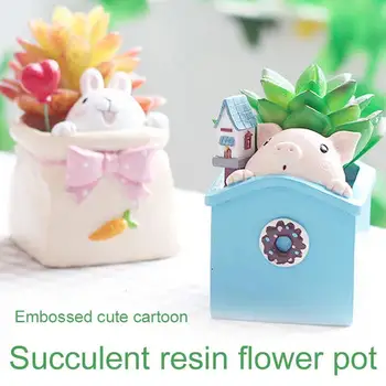 

3D Resin Animal Flowerpot Creative Plant Pots Home Decor Cute Flower Planter Vase Statue Balcony