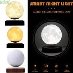 3D Магнитная левитирующая луна лампа Ночной светильник 15 см Вращающийся беспроводной светодиодный лунный светильник плавающая лампа
