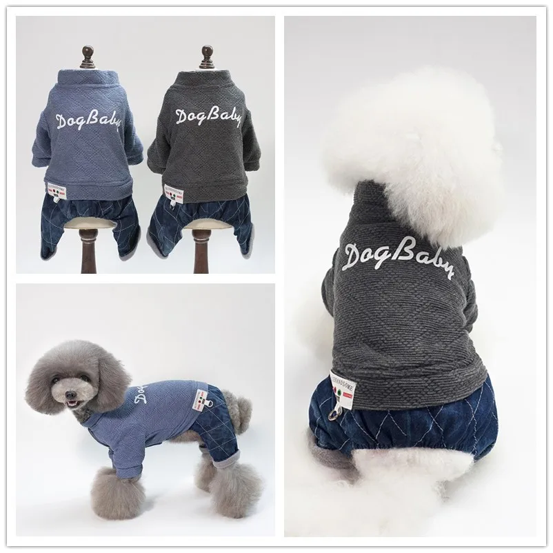 

2018 Pet Dog Clothes Canvas Four-legged Pet Clothing VIP Autumn And Winter New Style Thick Cotton Linen Pet Clothes