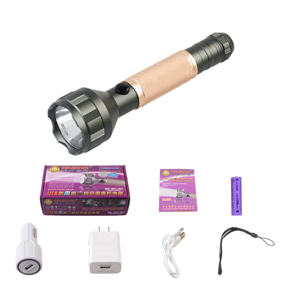 

High Quality LED Flashlight USB Car Charge Torch Light High Capacity Mobile Power Illumination Light