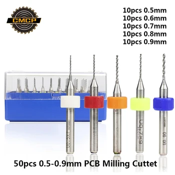 

50pcs 0.5 0.6 0.7 0.8 0.9mm PCB Drill Bit Set Print Circuit Board Micro Drill Bit 3.175mm Shank CNC Drilling Bit