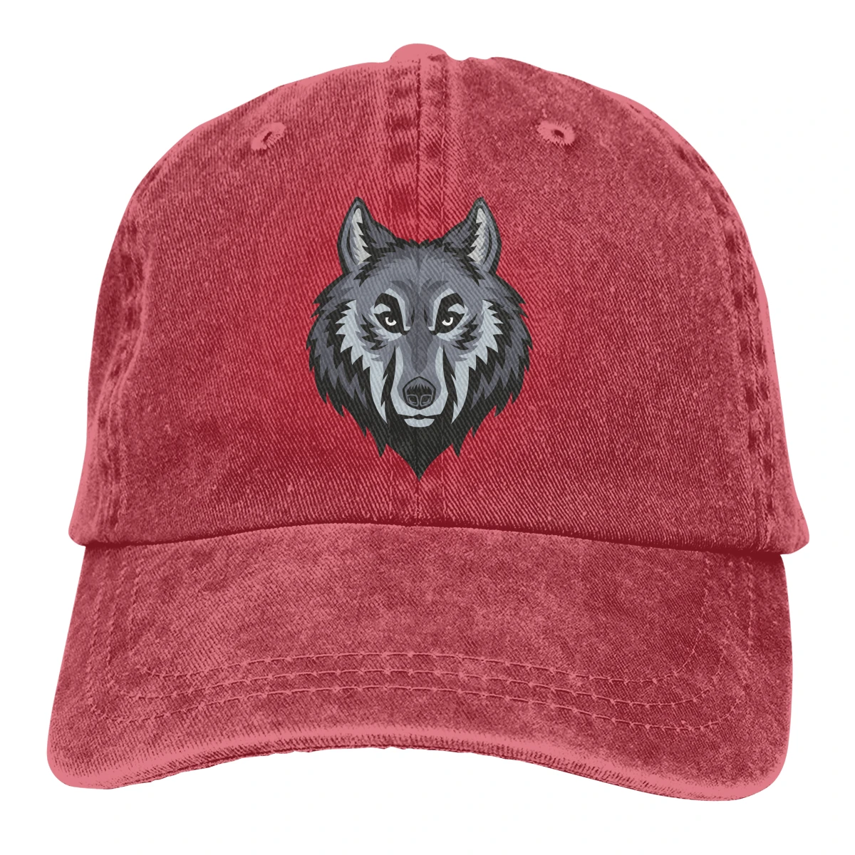 Серый Волк Casquette черный унисекс Мужские Женские деним бейсболка с ремешком кепки Регулируемый Гольф папа шляпа