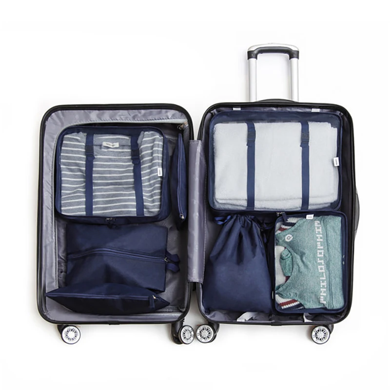 

7 Color Travel 7 PCS Storage Bag Luggage Organizer Set Bags for Clothing Shoes Sundries Foldable Tidy Classified Storages Pouch