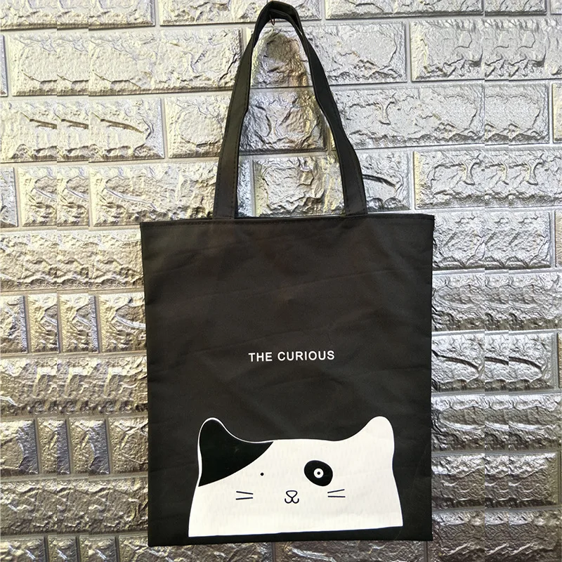 

Manufacturers Wholesale Black And White with Pattern Canvas WOMEN'S Shoulder Bag Large Capacity Canvas Bag WOMEN'S Bag Wholesale