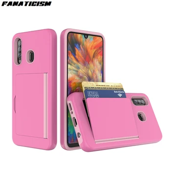 شراء 100 قطعة ID حامل بطاقة الائتمان فتحة محفظة الحال بالنسبة لسامسونج غالاكسي A20 A30 A50 A51 A71 A21 J4 J6 زائد صدمات الوجه غطاء الهاتف