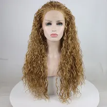 Bombshell, Золотой Блонд, свободный, кудрявый, синтетический, 13*3, парик на кружеве, жаропрочные, волоконные волосы, натуральные волосы, часть для женщин