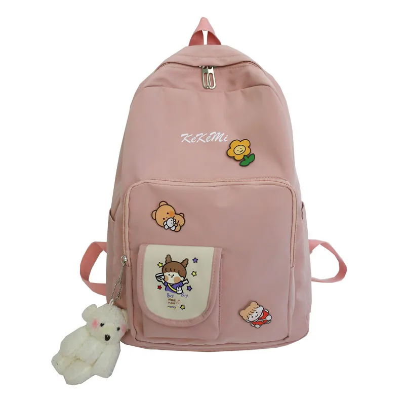 

Bear Backpacks for School Teenagers Girls Fashion Leisure Waterproof Women Backpack Unisex Casual Computer School Bag 14 Inch