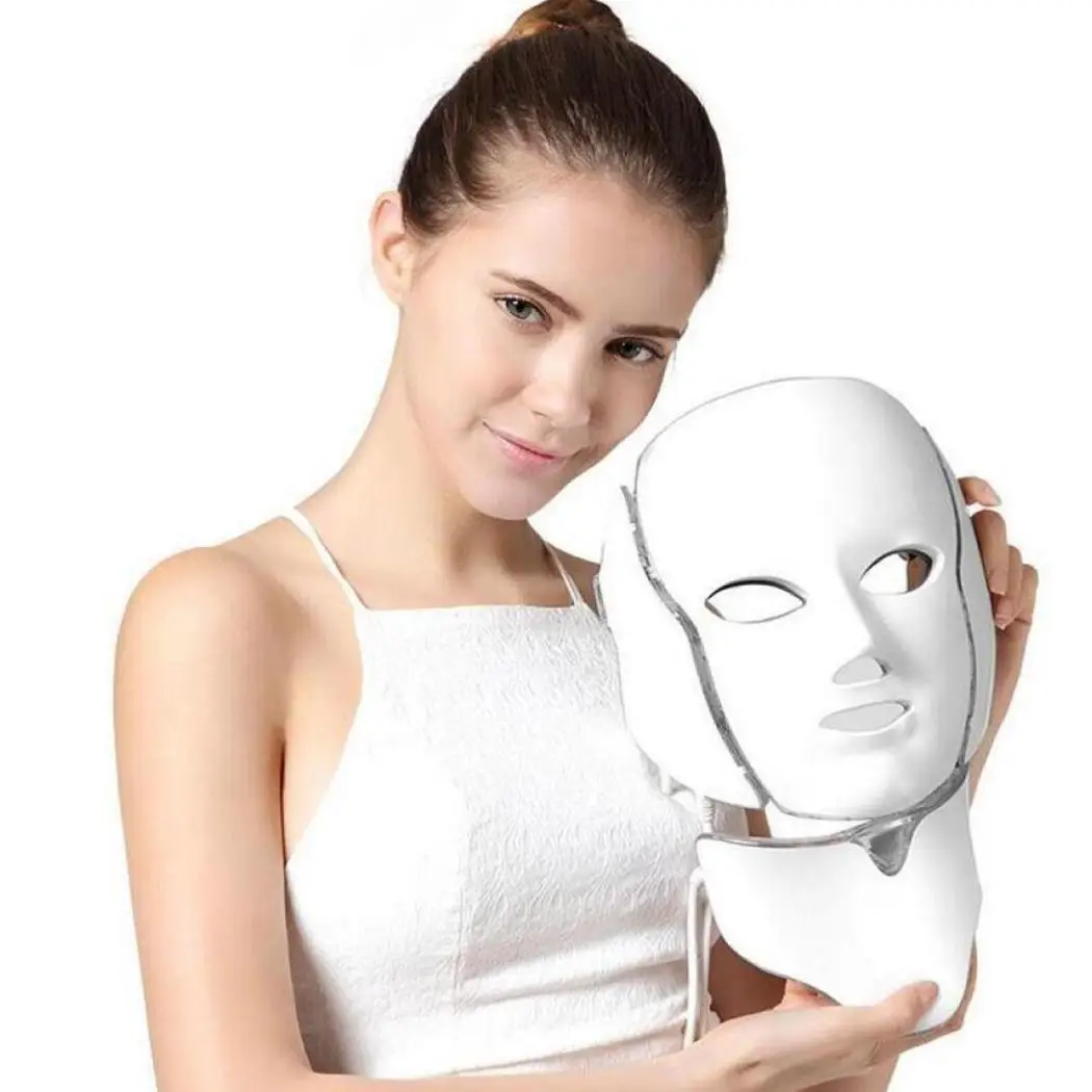 

Practical LED Light Facial Mask Face and EU Plug, US Plug, UK Plug Neck Mask Skin Rejuvenation Home Treatment