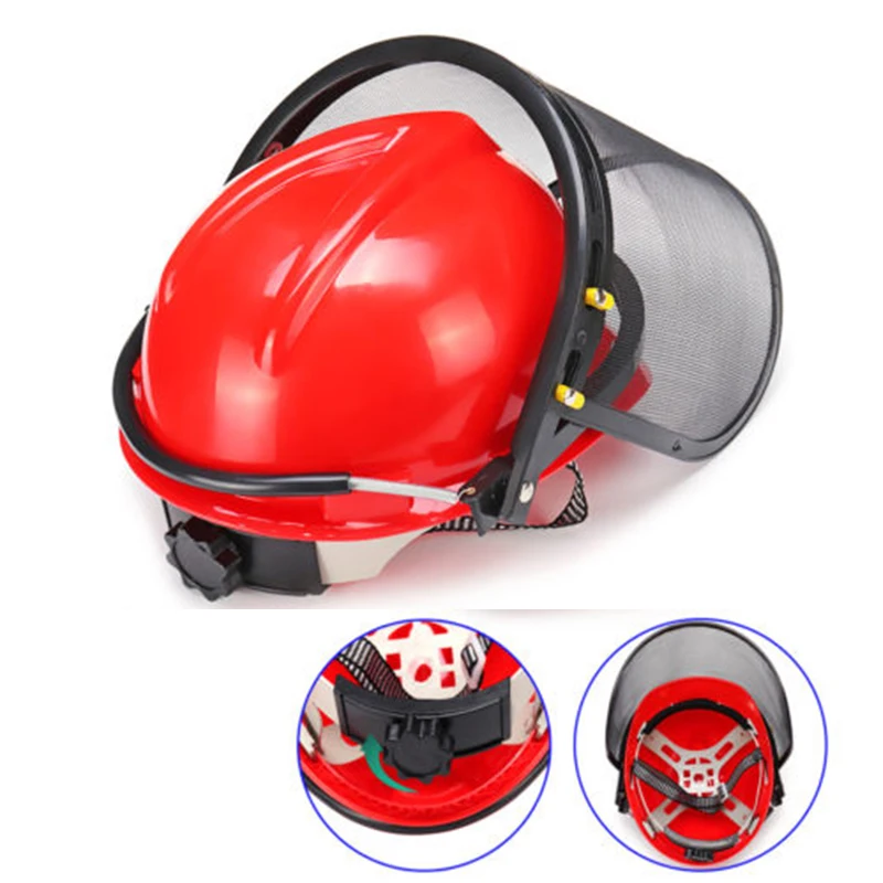 Красная маска на шлем для бензопилы 1 шт. Сетчатая Маска газонокосилки триммера